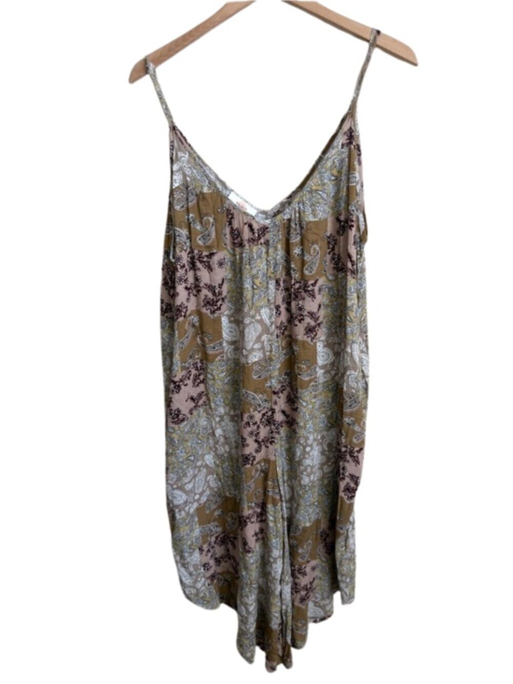 Boho Paisley Harem Jumpsuit Pants Small Beso Del Sol Patchwork Wide Leg Festival